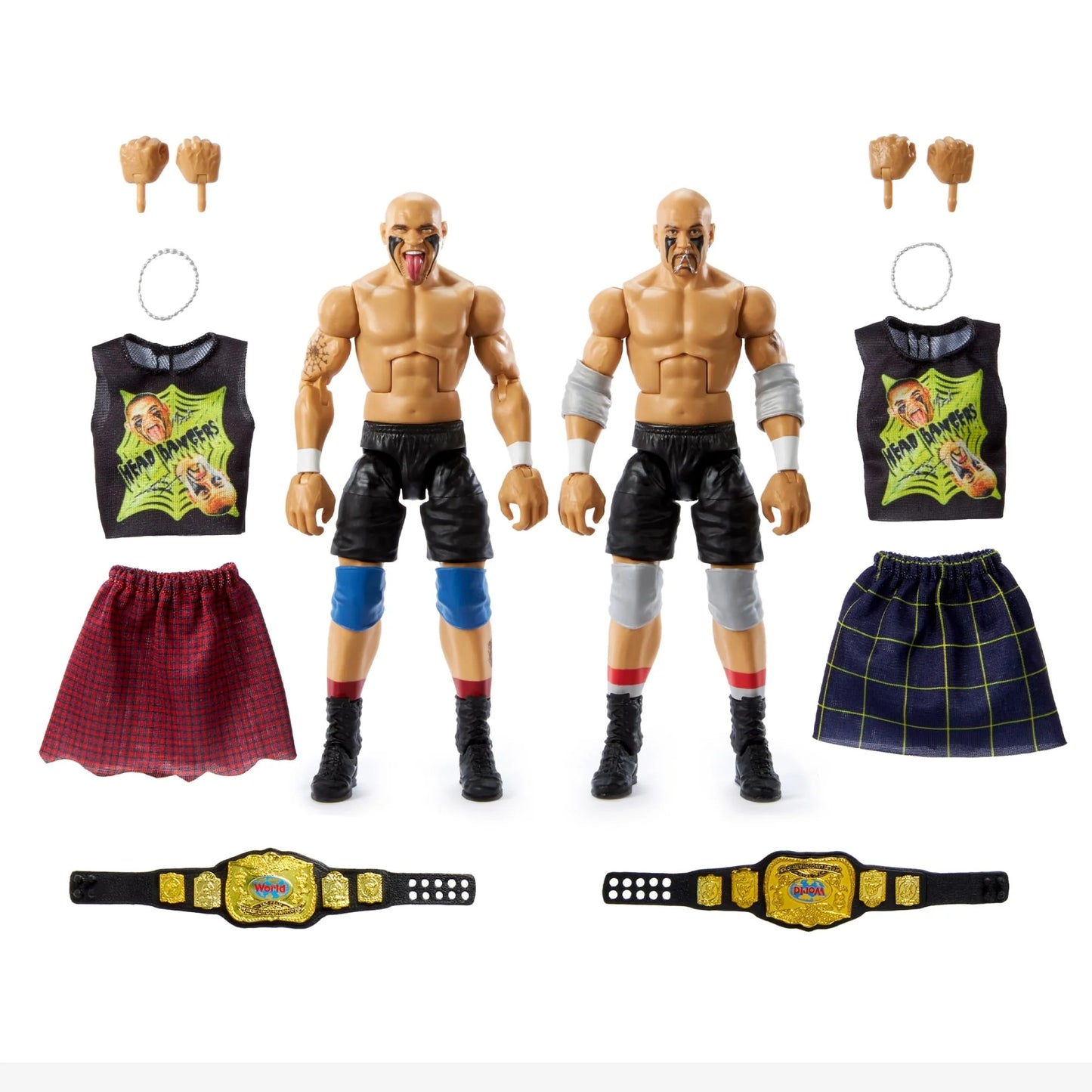 WWE Elite 2-Pack - Mosh & Thrasher - The Headbangers *DMG*