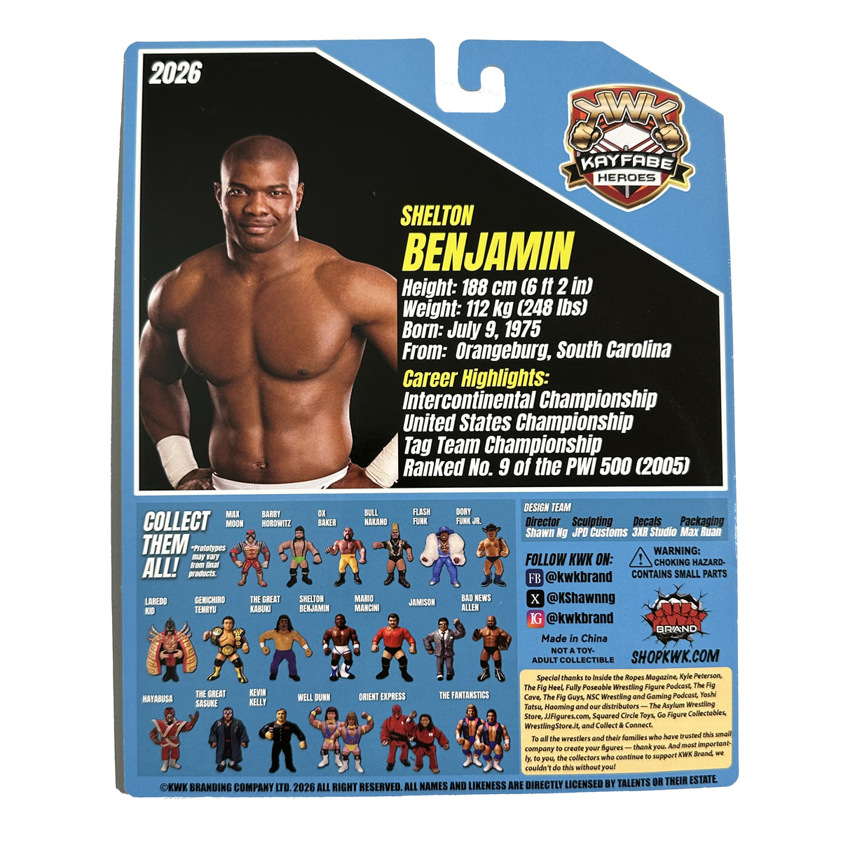 KWK Kayfabe Heroes - Shelton Benjamin (Blue card Deluxe Edition) *Con bonus Preorder-Sticker*
