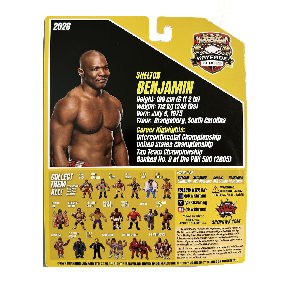 KWK Kayfabe Heroes - Shelton Benjamin (Yellow card Deluxe Edition) *Con bonus Preorder-Sticker*