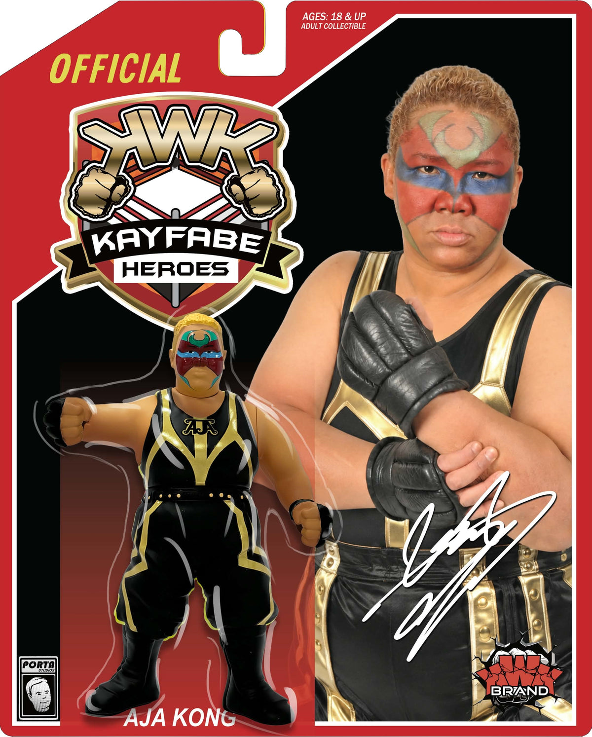 KWK Kayfabe Retro Heroes - Aja Kong (Red Card) *PREORDER MAY 2027*