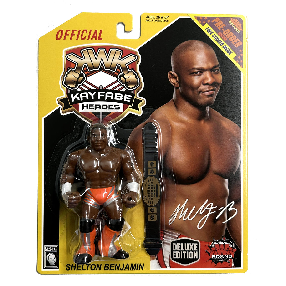 KWK Kayfabe Heroes - Shelton Benjamin (Yellow card Deluxe Edition) *Con bonus Preorder-Sticker*