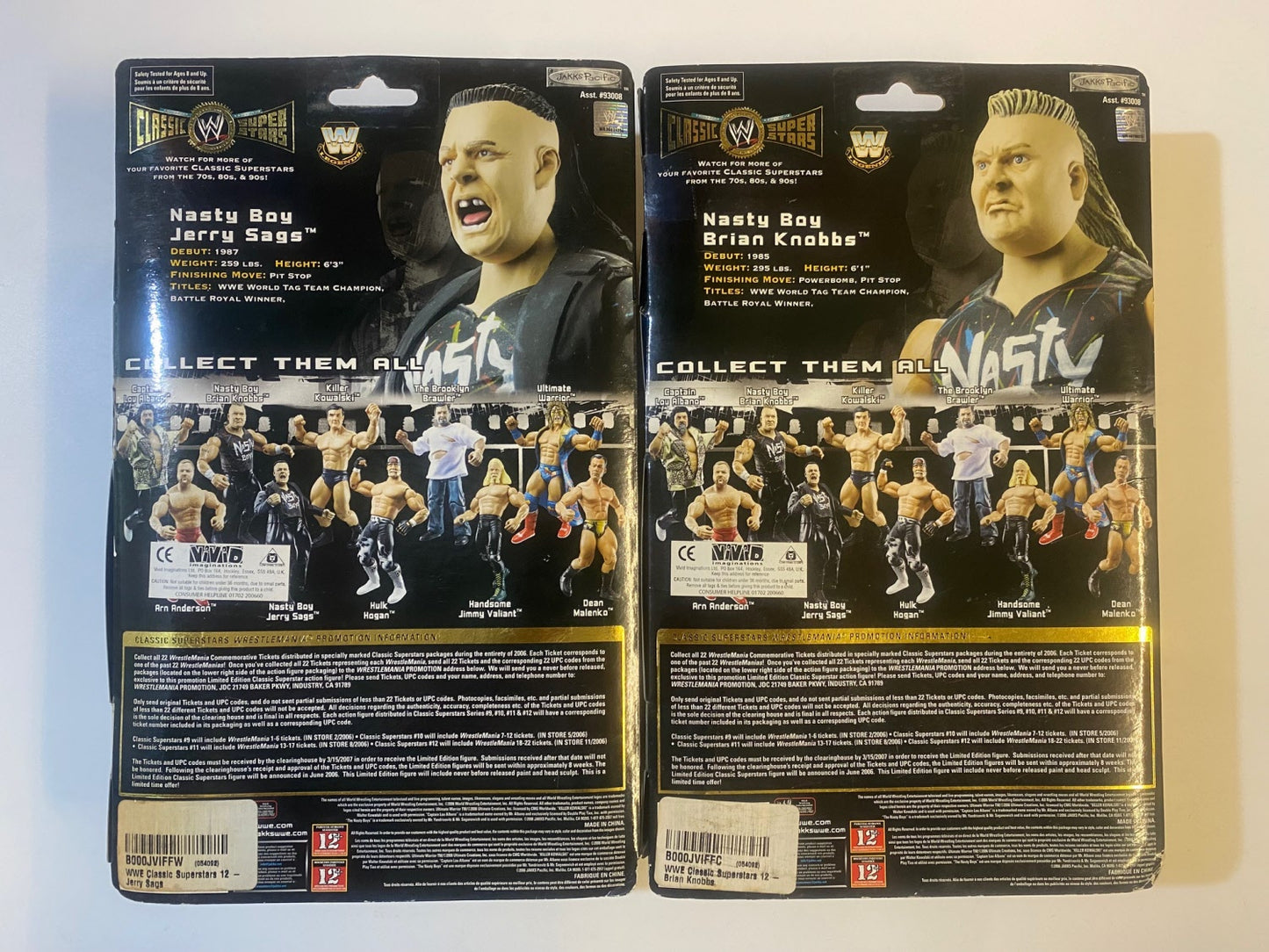 WWE Classic Superstars Serie 12 - Nasty Boys - Brian Knobbs & Jerry Sags *Vedi le foto*