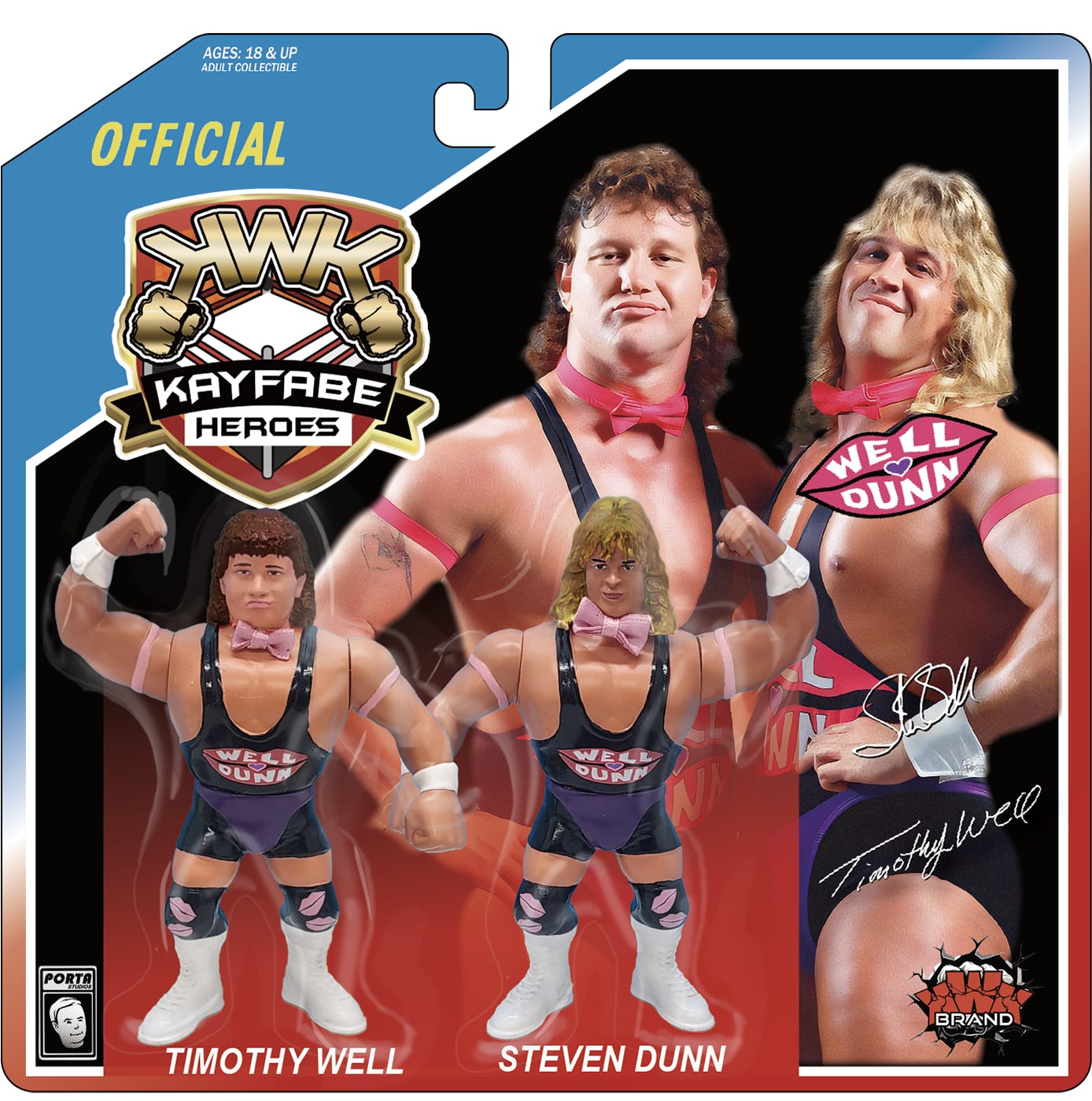 KWK Kayfabe Heroes - Timothy Well & Steven Dunn - Well Dunn (Blue Card)