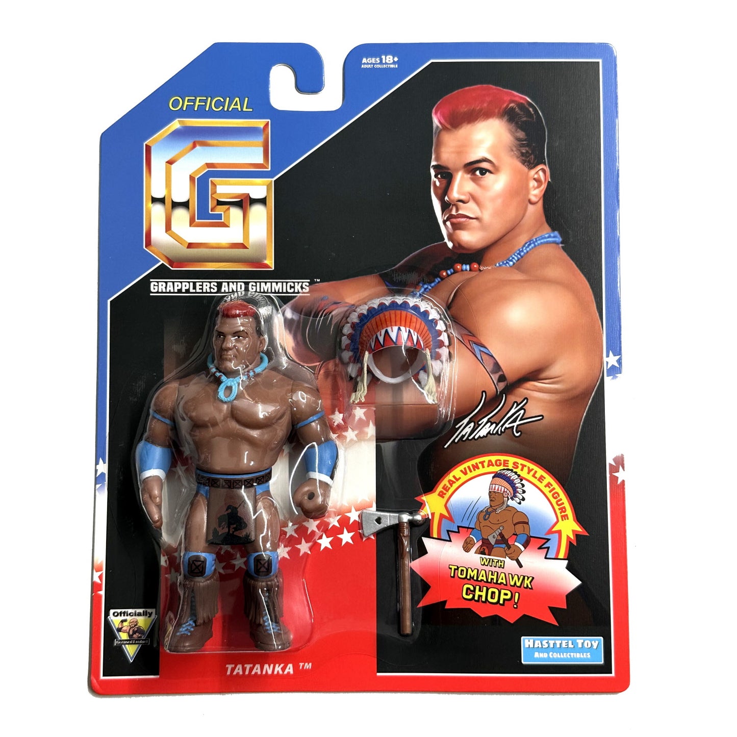 Retro Hasttel Grapplers & Gimmicks - Tatanka (Blue)