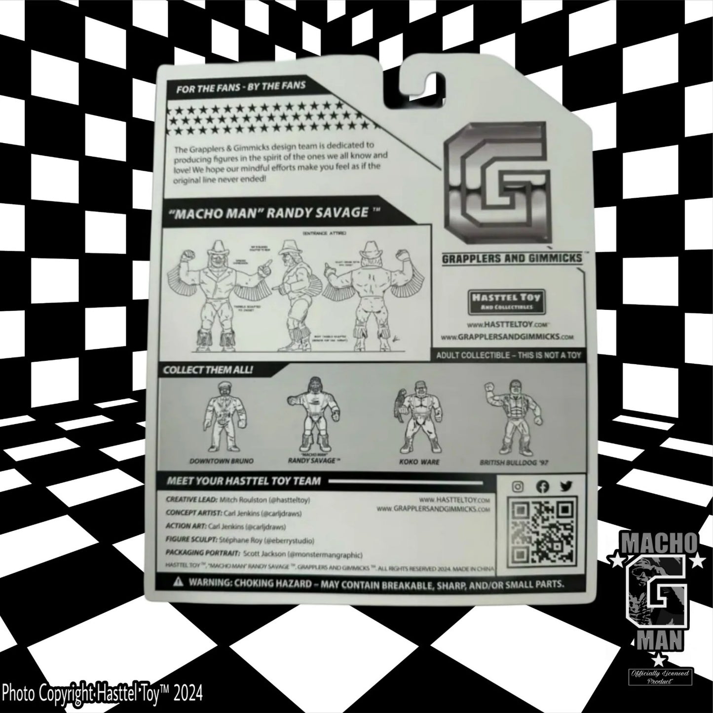 Grapplers & Gimmicks - Retro - Macho Man (Black & White Full Gear)