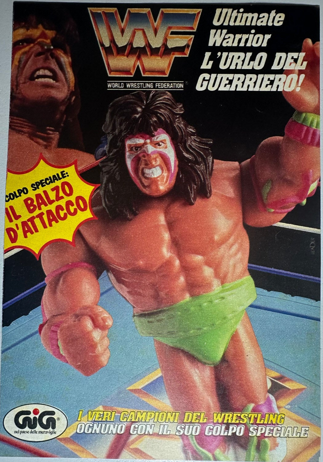 Pubblicità originale 1991 *13x18cm* WWF Hasbro - Ultimate Warrior (Ritaglio originale da "Topolino")