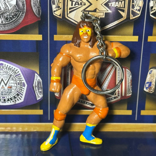 WWF 1990 Applause Mini Action Figure Keychain (8,5 cm) - Ultimate Warrior (Usato in ottime condizioni)