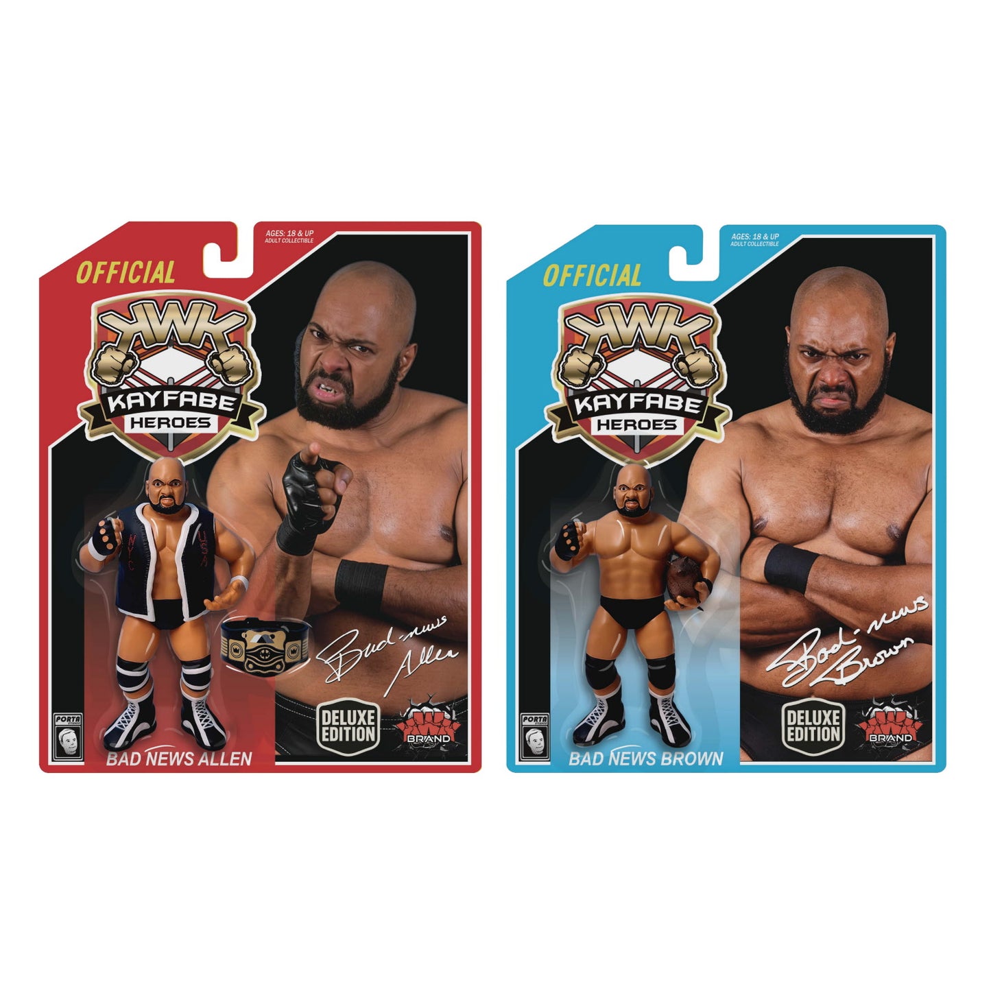 KWK Kayfabe Heroes - Bad News Brown - Bundle Red + Blue Card *PREORDER SEPTEMBER 2026*