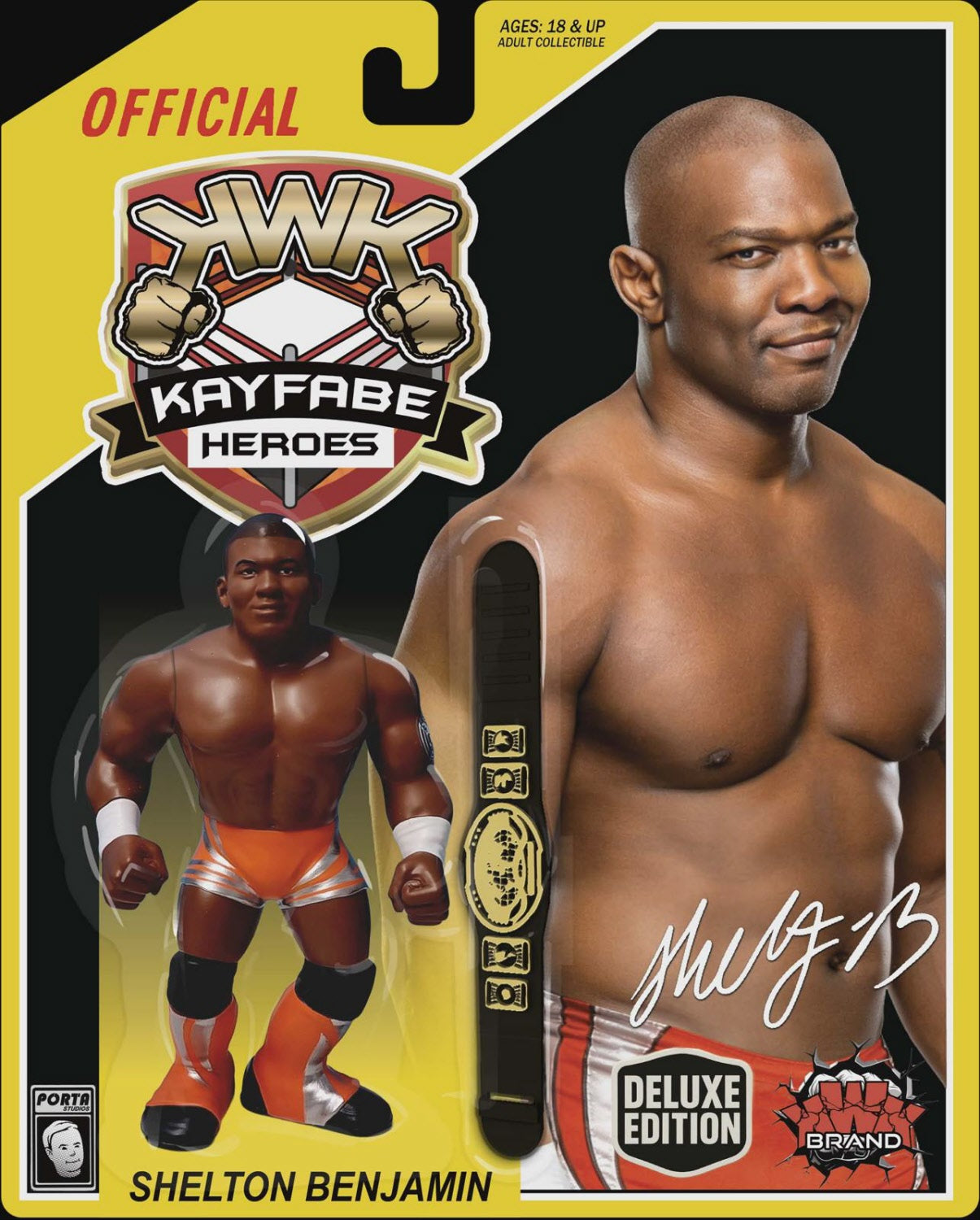KWK Kayfabe Heroes - Shelton Benjamin (Yellow card Deluxe Edition *PREORDER AUGUST 2026*