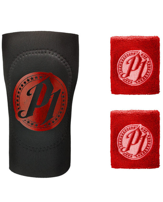 Set gomitiera + polsini di AJ Styles - Rosso (Taglia Bambino/Ragazzo)
