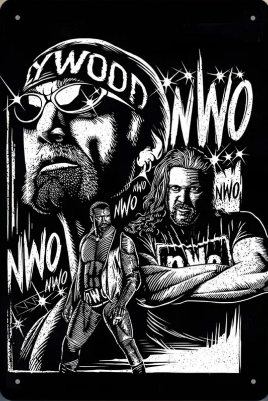 Poster su tela (30x45cm) - nWo - Hulk Hogan + Scott Hall + Kevin Nash