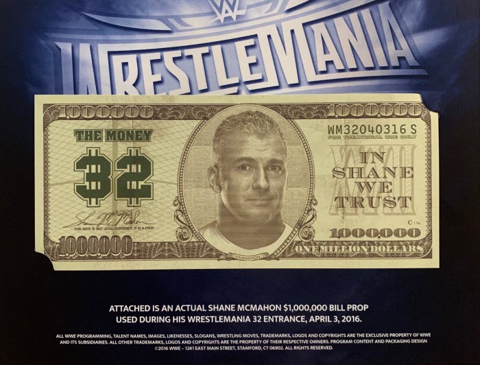 WWE Banconota Ufficiale di Shane McMahon (WrestleMania 32)