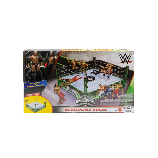WWE WrestleMania XL Bloodline Playset - Ring + Roman Reigns + The Rock