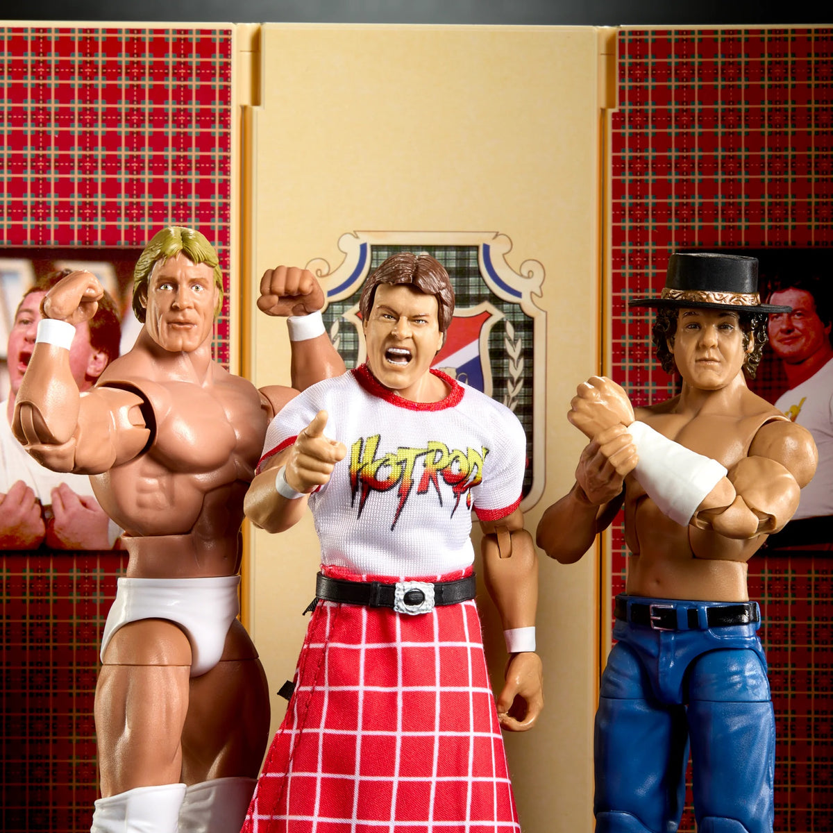 WWE Elite Piper's Pit 3-Pack: Cowboy Bob Orton + Mr. Wonderful Paul Orndorff + Rowdy Roddy Piper (Online Exclusive) *DMG*