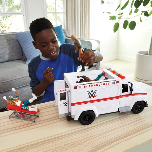 WWE Wrekkin' Slambulance Spielset - WEISSER Krankenwagen mit Trage