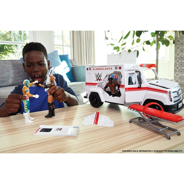 WWE Wrekkin' Slambulance Spielset - WEISSER Krankenwagen mit Trage