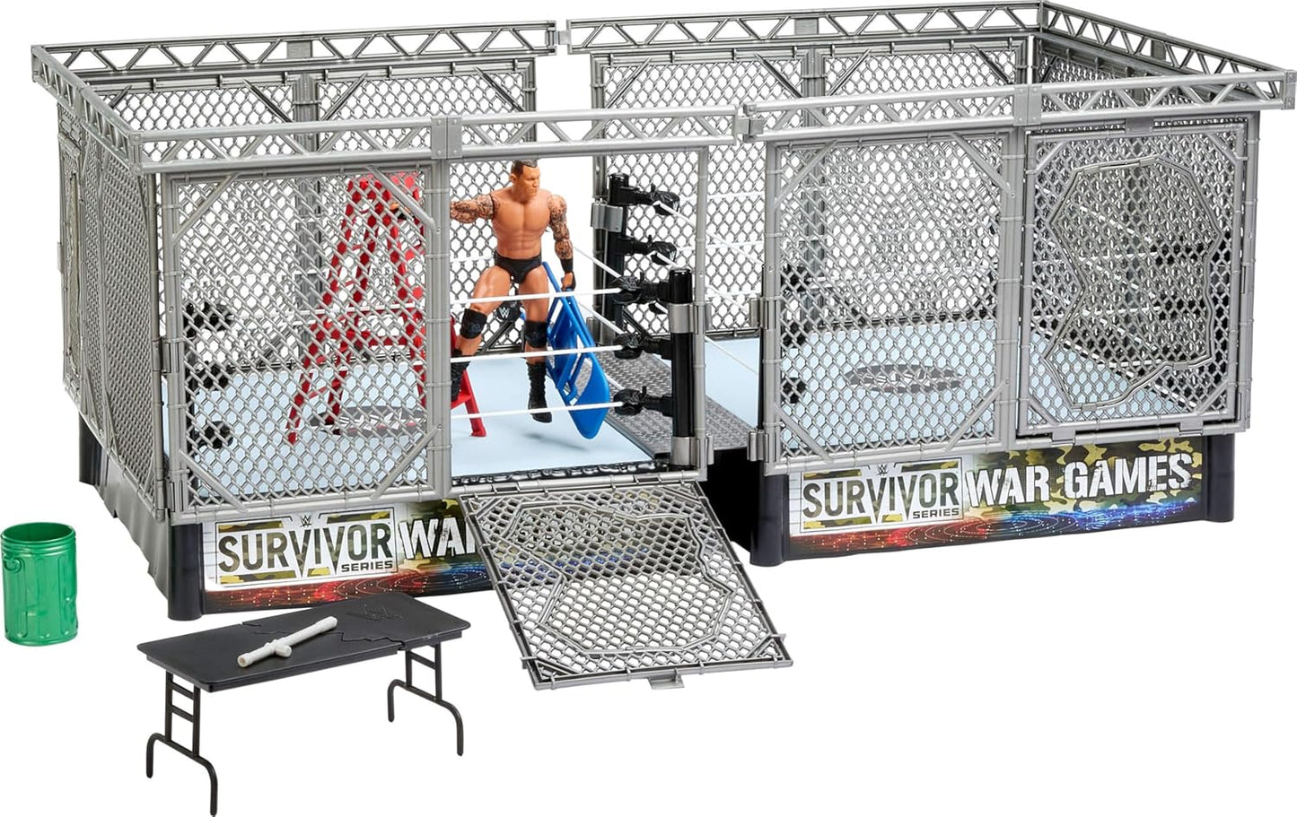 WWE War Games Playset Limited Edition (2 Ring + Gabbia e accessori + Randy Orton