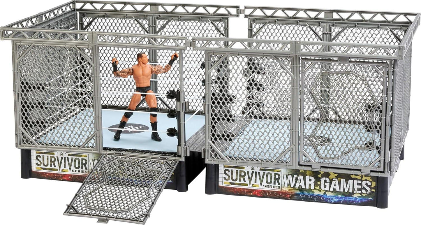 WWE War Games Playset Limited Edition (2 Ring + Gabbia e accessori + Randy Orton