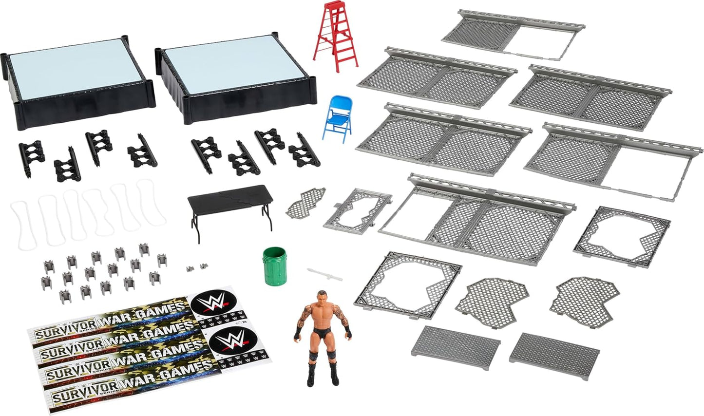 WWE War Games Playset Limited Edition (2 Ring + Gabbia e accessori + Randy Orton